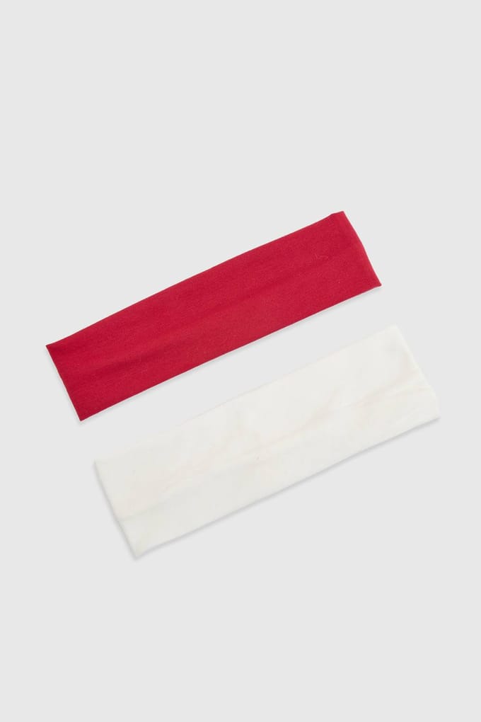 boohoo Dames 2-pack Jersey Haarbanden | Rood
