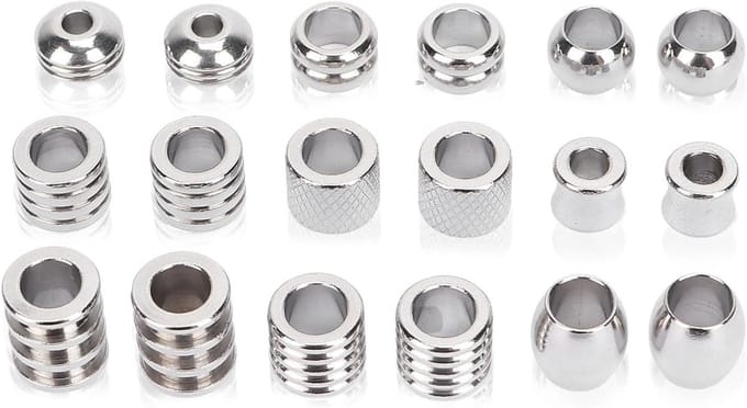 Viking Haar- en Baardaccessoires - 18 Stuks Rvs Beads voor Vlechten, Sieraden en DIY Projecten