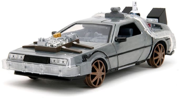 Delorean Time Machine Back to the Future III Train Jada 1:24