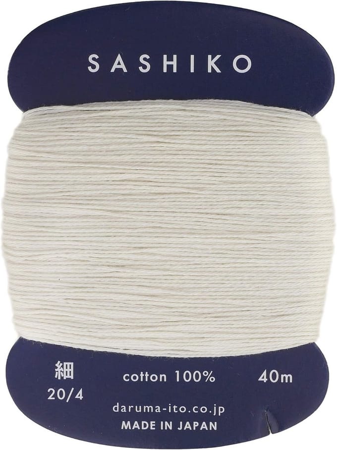 Sashiko Katoen Draad 40m Ivoor Dunne Borduur Draad