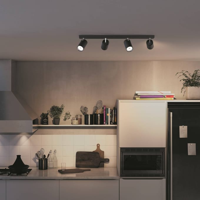 Philips Opbouwspot Kosipo - 4-lichts - Gu10 - Zwart