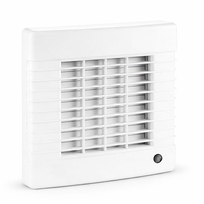 Badkamerventilator Ø 100 mm Louvre met timer en vochtsensor wit