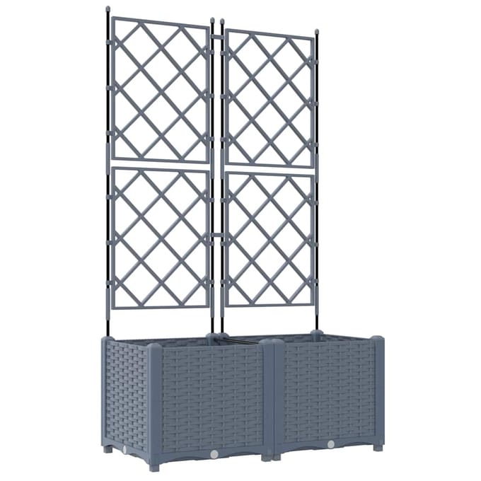 vidaXL - Plantenbak - 2 - st - Lichtgrijs - 80 - x - 40 - x - 143 - cm - PP