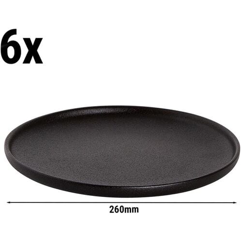 GGM Gastro (6 Stück) UNIVERSE - Teller Maastricht - flach - Ø 260mm - Schwarz