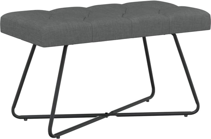 vidaXL - Bank - met - knopen - tufting - Donkergrijs - 80 - x - 40 - x - 46 - cm - Stof