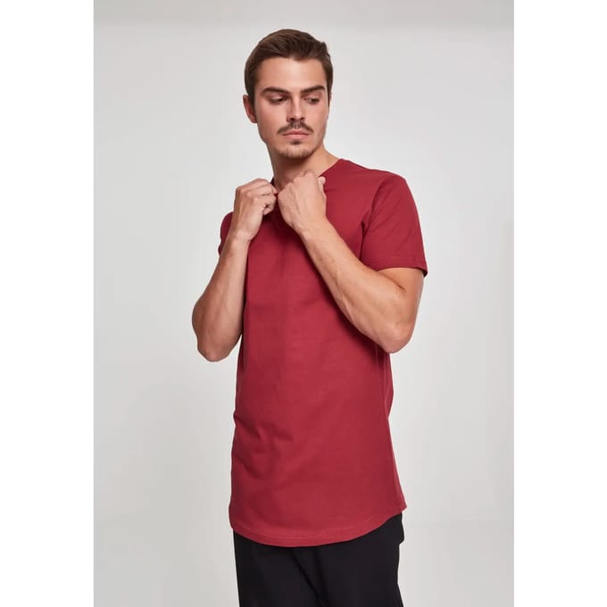 Urban Classics - Shaped Long Heren T-shirt - XS - Rood