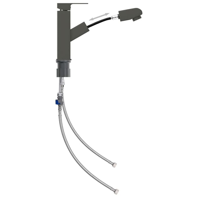 vidaXL - Wastafelkraan - met - uittrekfunctie - 157x172 - mm - grijs