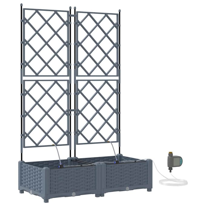 vidaXL - Plantenbak - 2 - st - Lichtgrijs - 80 - x - 40 - x - 126 - cm - PP