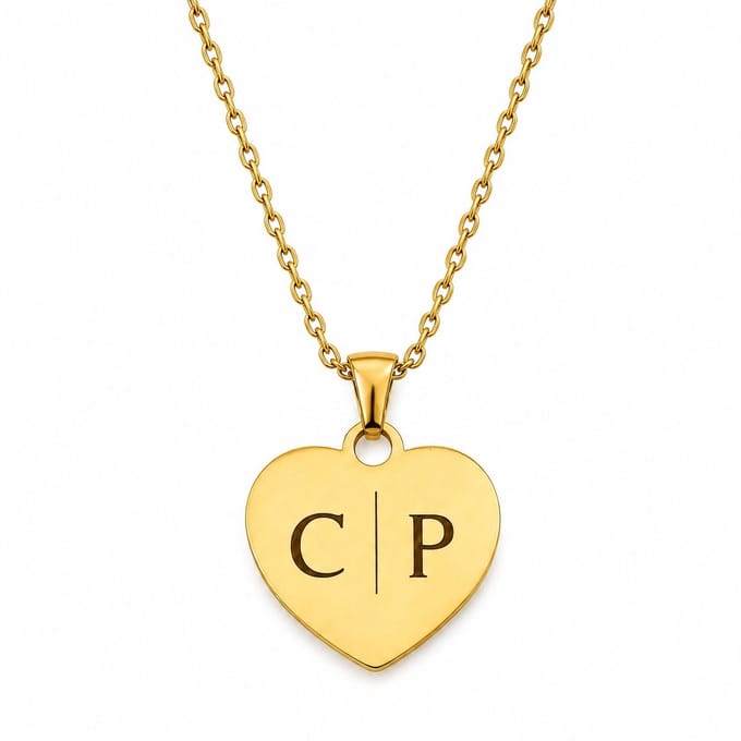 Hart Ketting met 1 Initiaal Goud