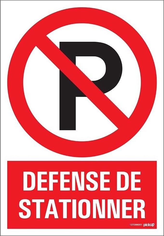 Pickup bord panneau 23x33 cm Combi - Defense de stationner
