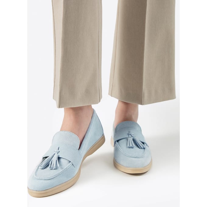 Wittchen Dames Suède Loafers met Kwastje Blauw