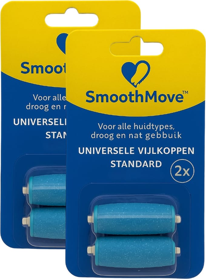 SmoothMove Standaard Navullingen Voetvijl – Rollers compatibel met Scholl Velvet Smooth – 2x2 stuks