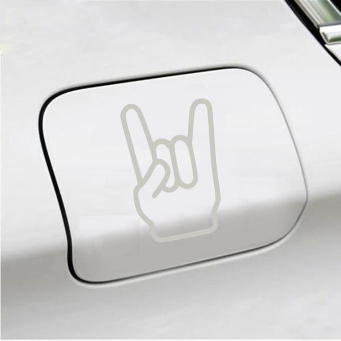 Bumpersticker - Rock N Roll - 13,5 X 8,9 - Zilver