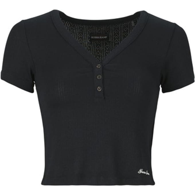 Guess  T-shirt Korte Mouw GJ POINTELLE SS HENLEY