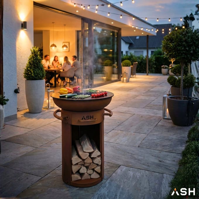 Plancha BBQ – ASH - Ember - Plancha barbecue met grillring – Vuurschaal & Plancha bakken