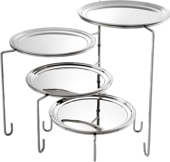 Eichholtz Etagere - inklapbare etagere 4-laags - nikkel - zware kwaliteit