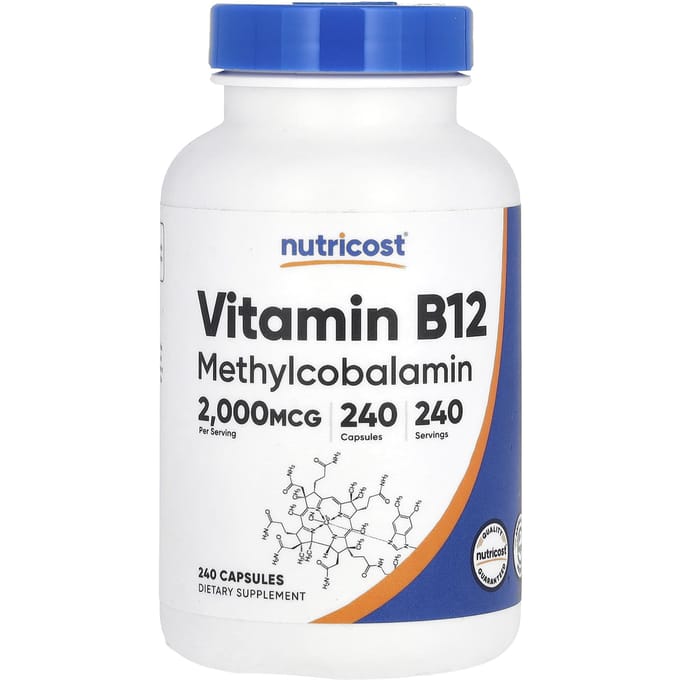 Nutricost, Vitamine B12, 2 000 mcg, 240 capsules