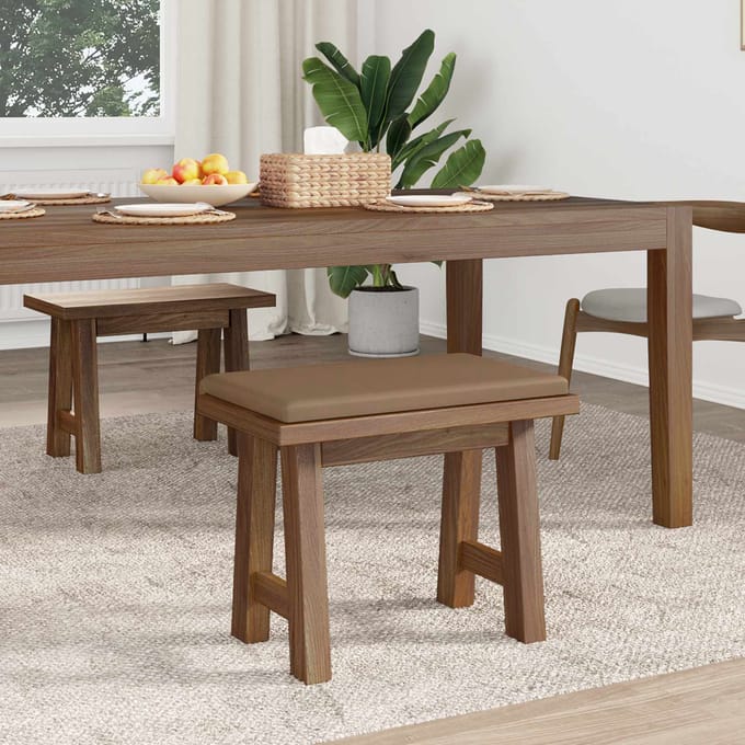 vidaXL - Bankkussen - Kunstleer - Cappuccino - Diepte - 35 - cm