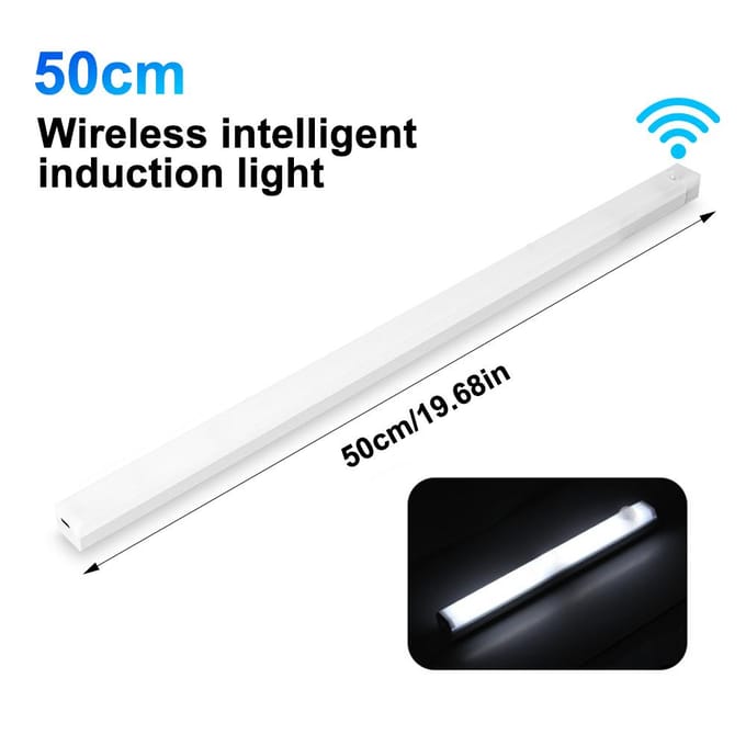 10/20/30/50CM Bewegingssensorlicht Draadloos LED-sensorlicht USB Oplaadbaar nachtlampje Keukenkast Kast Automatisch sensorlicht 50cm