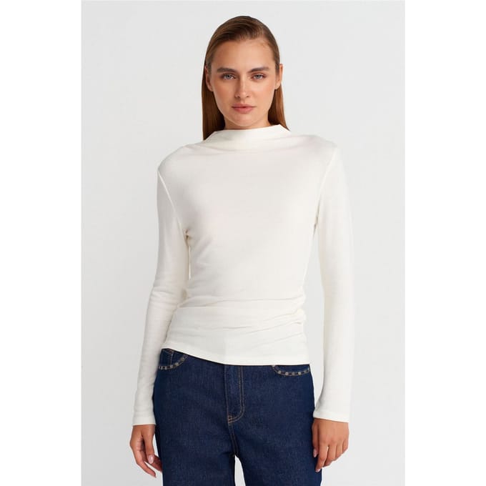 Geribbelde Slim-Fit Halve Colblouse