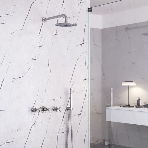 Kronenbach Zeta 2.0 complete shower set with overhead shower and shower set 534813CRKB