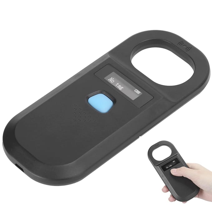 Dieren Tag Reader Huisdierbenodigdheden Draagbare Chip Scanner OLED Scherm Handheld Hoge Helderheid(Zwart ) zwart