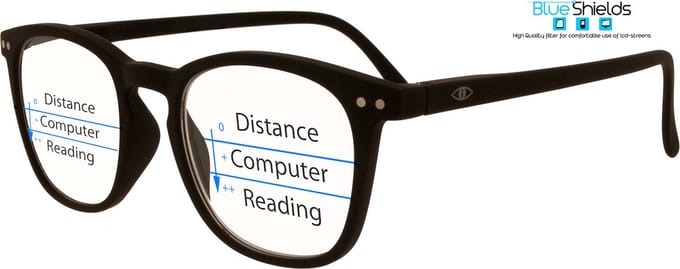 BlueShields by Noci Eyewear YAB215 Jibz Multifocale Computerbril +2.50 - Zwart