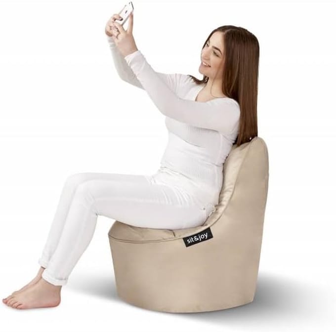 Zitzak - Zitkussen Beanbag - Ontspannen Zitten - Kindvriendelijk Ontwerp - 55x63cm - Beige
