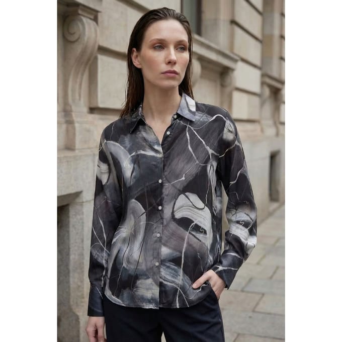 Abstracte Print Overhemd met Knopen