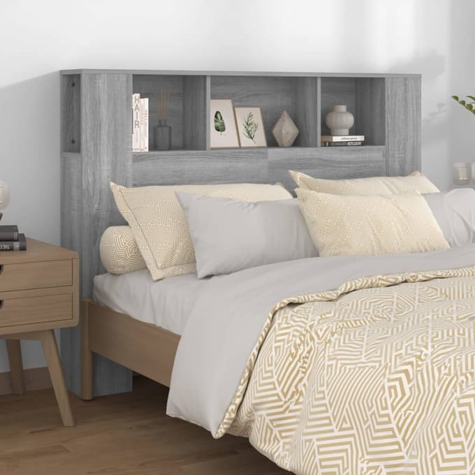 vidaXL - Hoofdbordkast - 140x18,5x104,5 - cm - grijs - sonoma - eikenkleurig