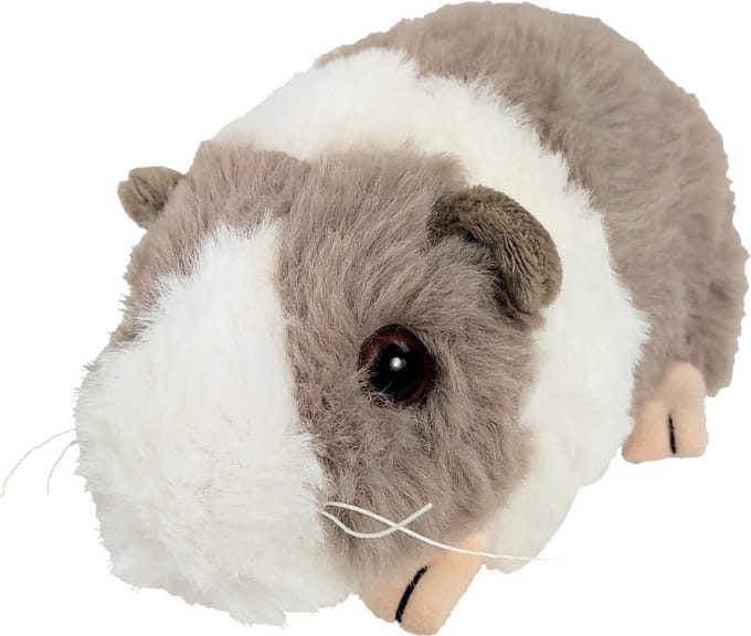 Inware pluche cavia knuffeldier - grijs/wit - staand - 15 cm
