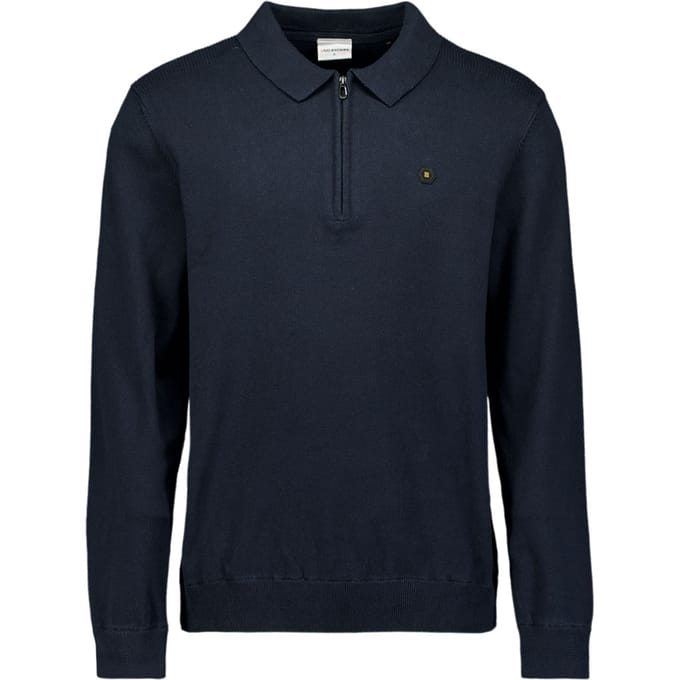 No Excess Pullover Polo Half Zipper Solid Knit Night Größe: M | Poloshirts Outlet | Herren | Schwarz
