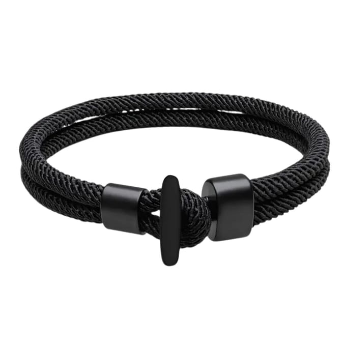 Nivard Armband - Staal - Nep Zilver - Dames - Zwart