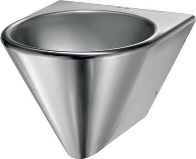 Wastafel BOB HD muurm. z. kraangat RVS 304 mat gepolijst