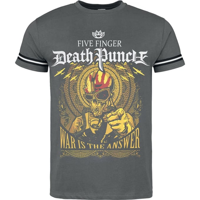 Five Finger Death Punch T-shirt - War Is The Answer - S tot M - voor Mannen - grijs