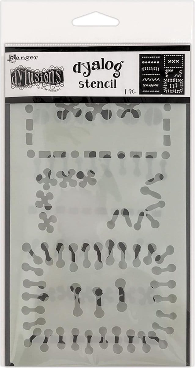 Dylusions Dyalog Stencil - Stitch it