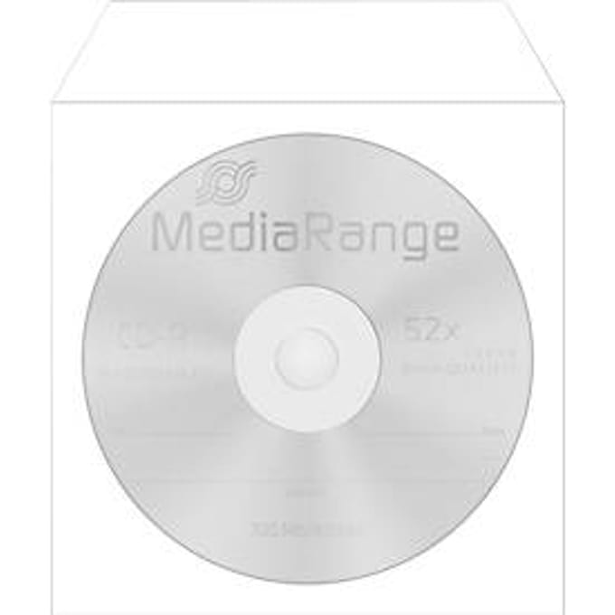 MediaRange | CD/DVD | Papier | Sleeves | Venster | Zelfklevende Flap | 1 Disc | Wit | 100 Stuks