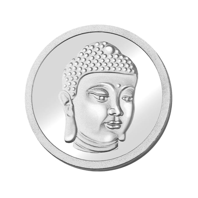 Quiges - Munthouder Munt 33mm Boeddha Verzilverd - EPR002