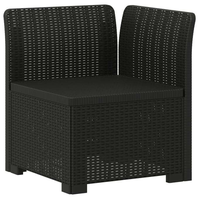 vidaXL - Eén-zits - Tuin - Sofa - met - Kussen - Rieten - Look - PP - Antraciet