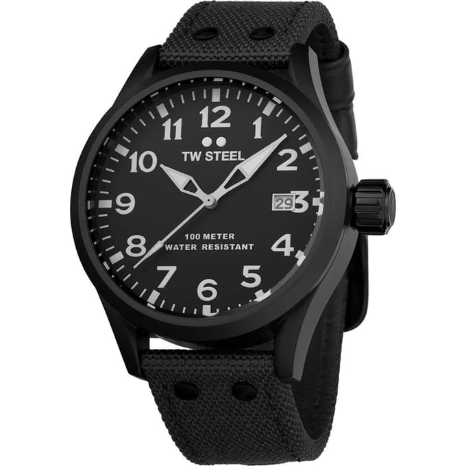 TW Steel TWVS103 Volante Steel Zwart Canvas 45mm