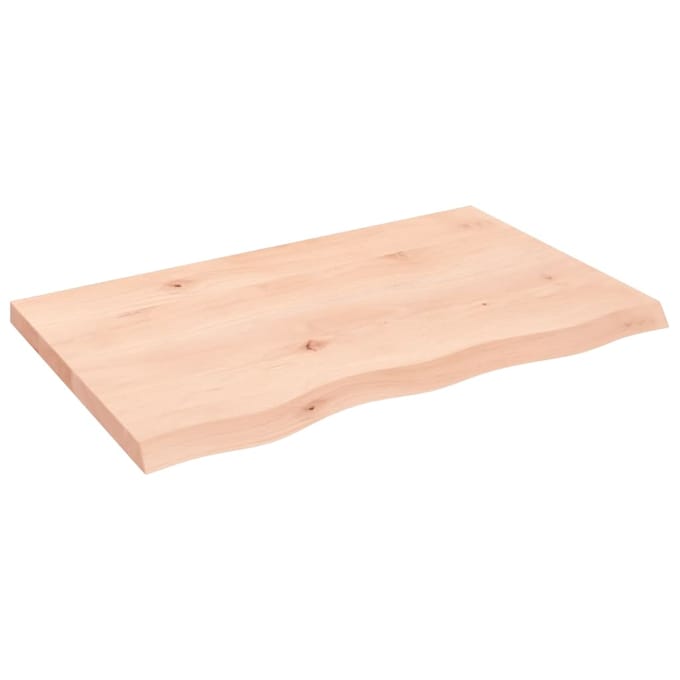 vidaXL - Wastafelblad - 80x50x(2-4) - cm - onbehandeld - massief - hout