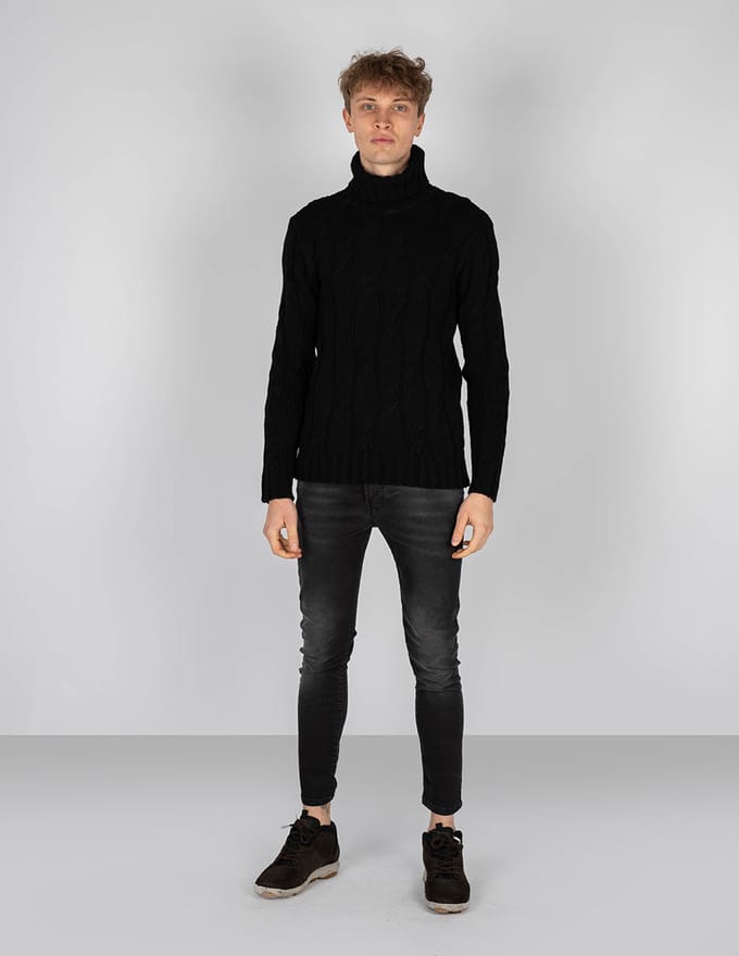 Xagon Man stoppen Turtleneck Mannen zwart