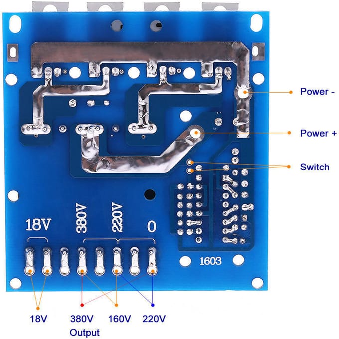 DC-AC Converter DC12V naar 220V 380V 18V AC 500W Omvormer Board Transformator
