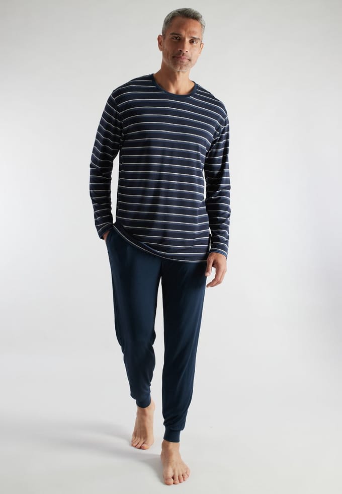 CECEBA Bamboo - Heren Pyjama lange broek - Blauw