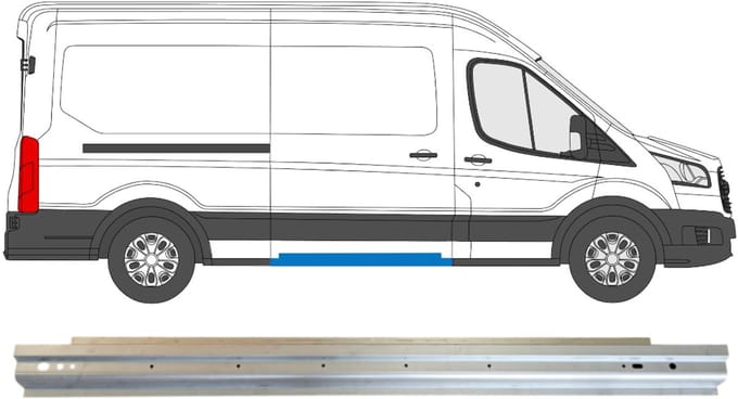 Schuifdeur dorpel reparatiepanel voor Ford Transit 2014-