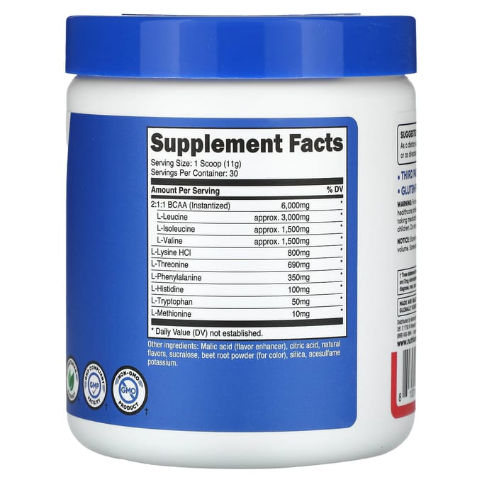 Nutricost, Performance Athlétique, EAAs, Acides Aminés Essentiels, Saveur Fruit Punch, 11,6 oz (330 g)