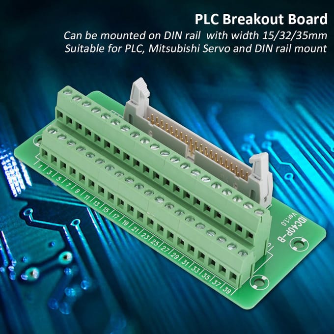 Connecteur de bornier de carte de dérivation mâle IDC40P 40 broches, interface PLC avec support