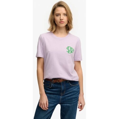 Superdry Sd &amp; co Relaxed T-shirt Purple Grootte: 44