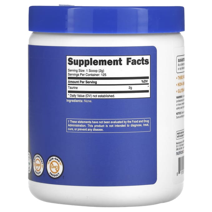 Taurine, Ongezoet, 250G(8,9 oz)