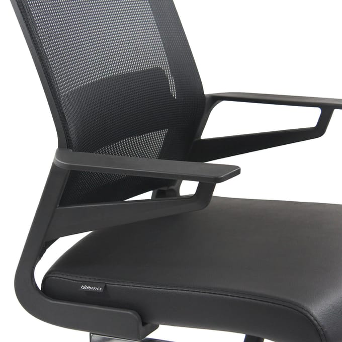 Vergaderstoel/ bezoekerstoel INVENTOR V PRO Kunstleder zwart hjh OFFICE